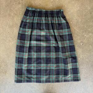 Vintage Wool Plaid Skirt Summit Too Large Made in USA Heavy Fall Grunge Look
